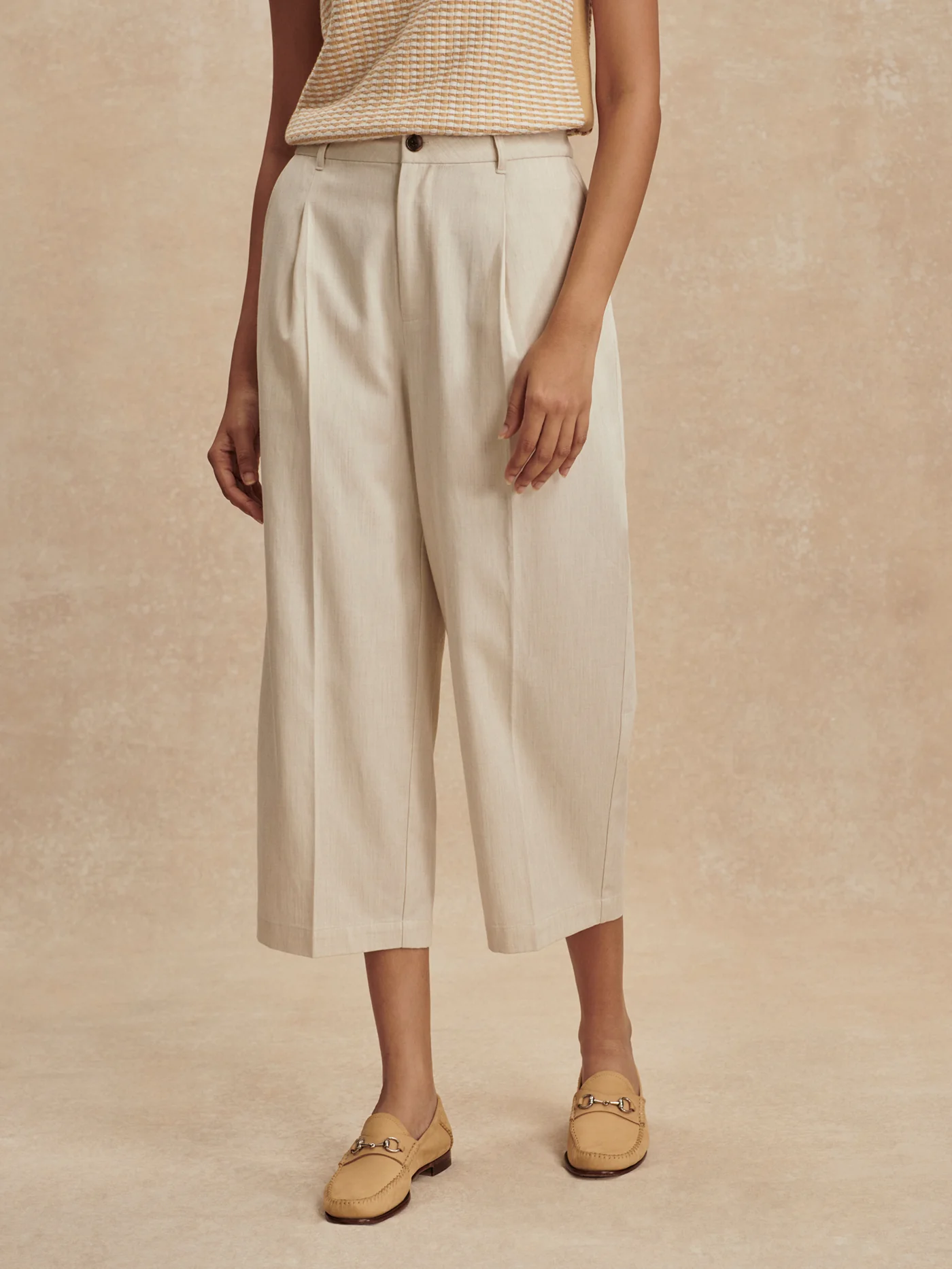 Soft Cotton Crop Wide-Leg Trouser - Image 3