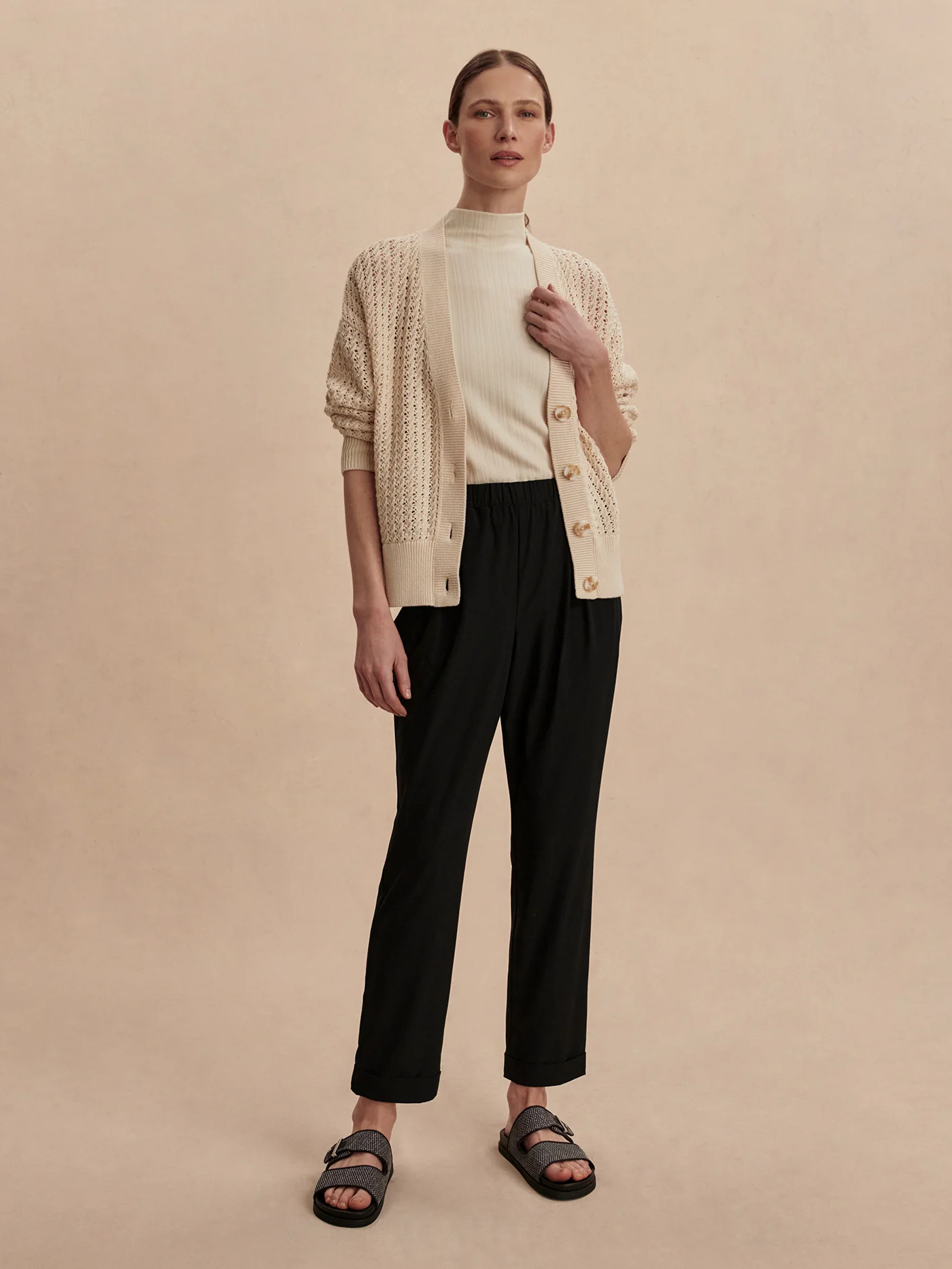 Stretch Lightweave Crop Pleat Travel Pant Regular