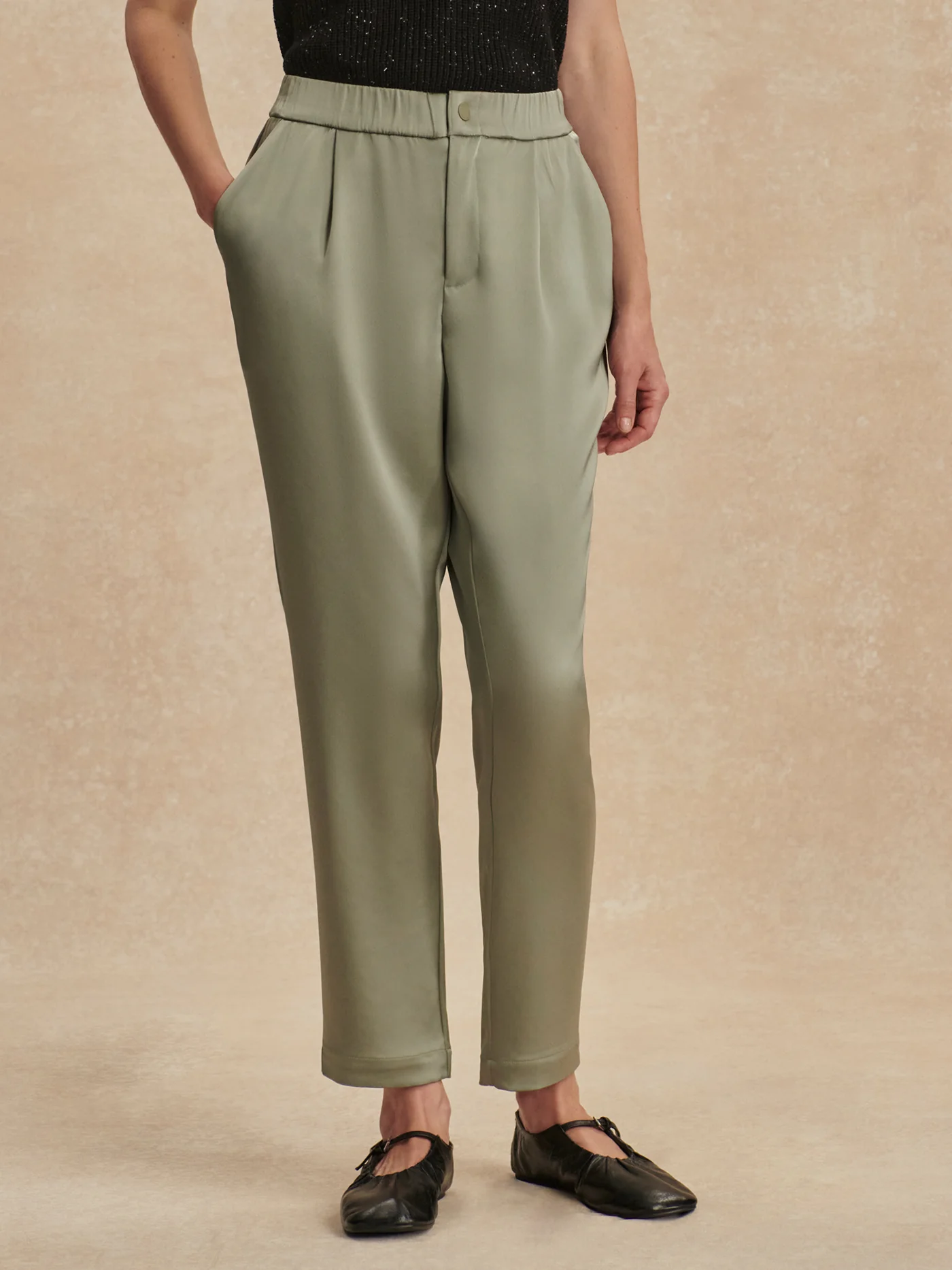 Double Satin Elegant Tapered Trouser Regular - Image 2