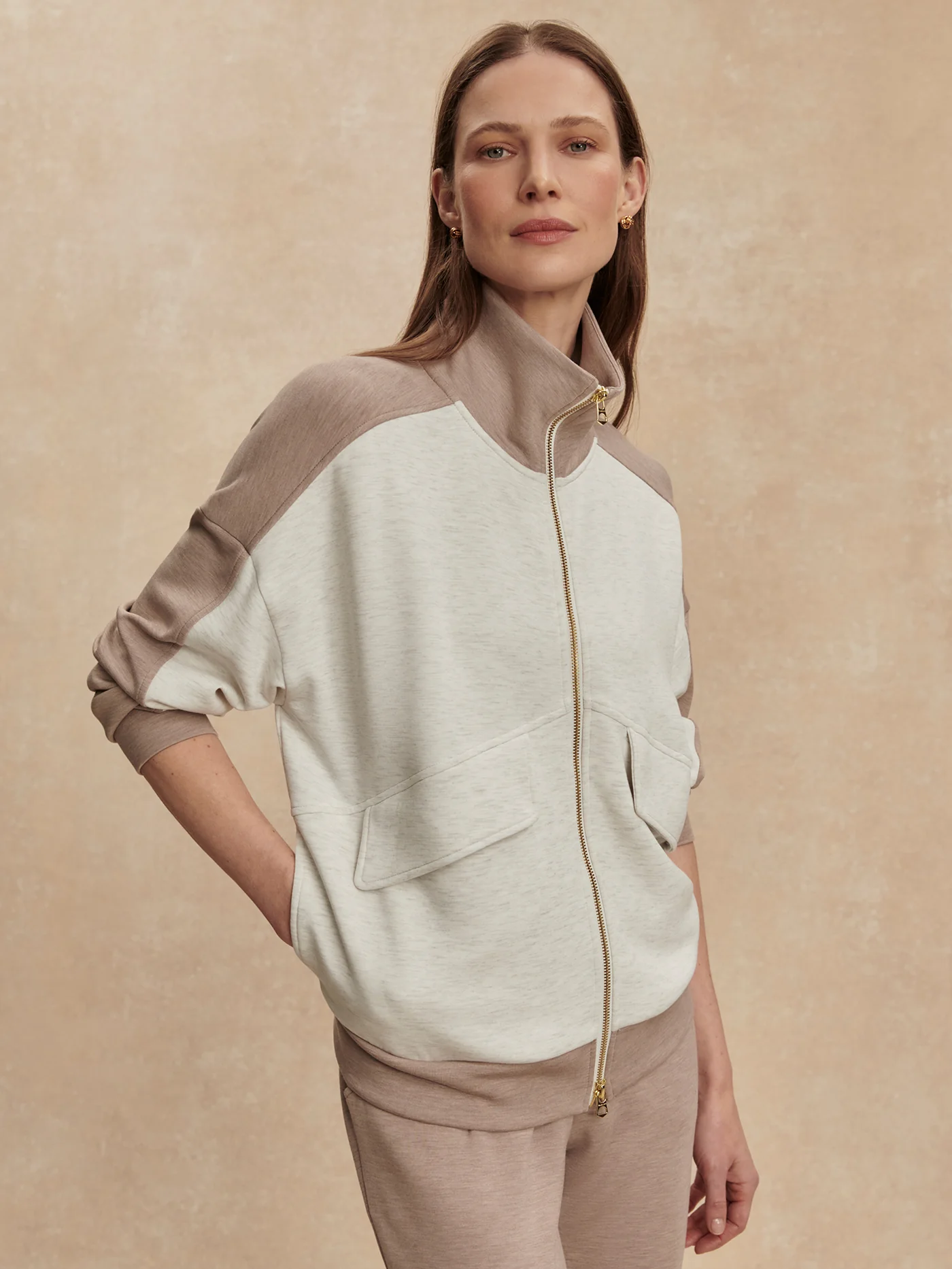 Garcia Two-Tone Zip-Through Sweat