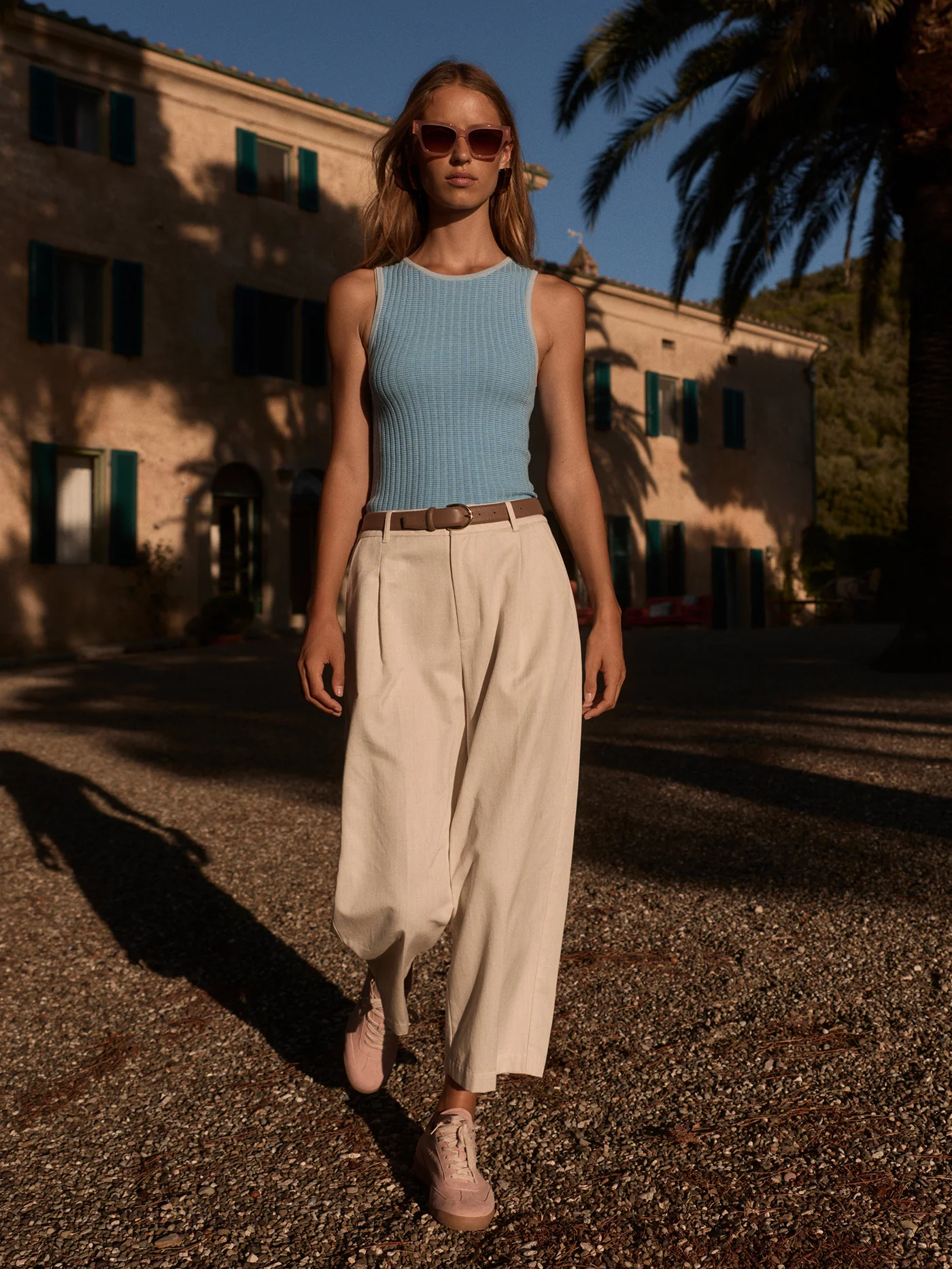 Soft Cotton Crop Wide-Leg Trouser