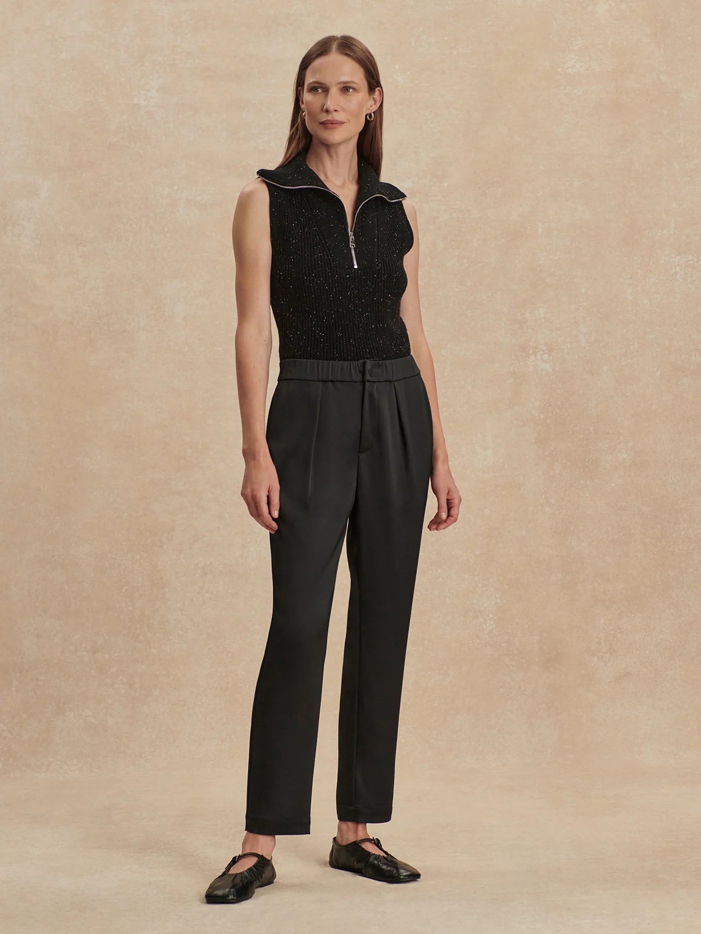 Double Satin Elegant Tapered Trouser Regular