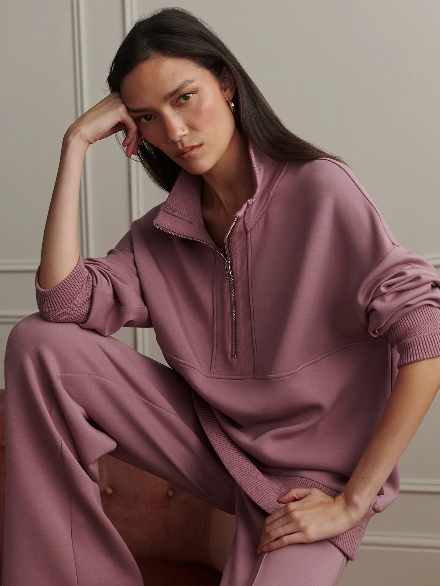 Molly Half-Zip Longline Sweat